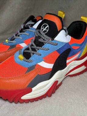Javi Hero Red Orange Chunky Sneakers